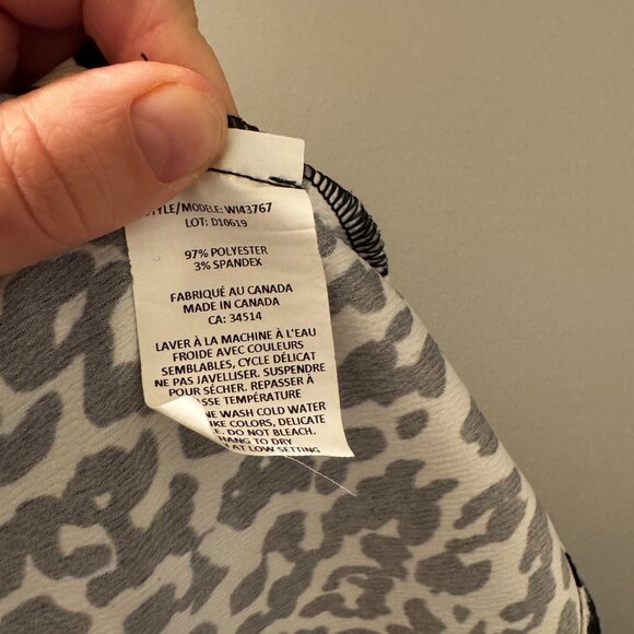 White & Black Leopard Print Midi Skirt – Size M – Made in Canada - Picture 5 of 7